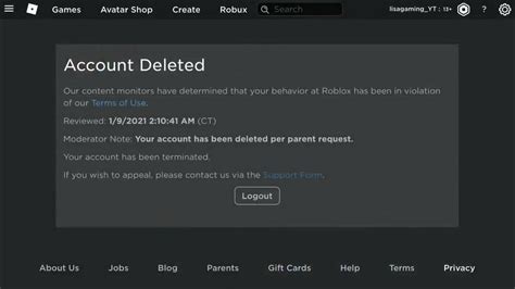 Warn Acknowledge Button. . Roblox ban screen